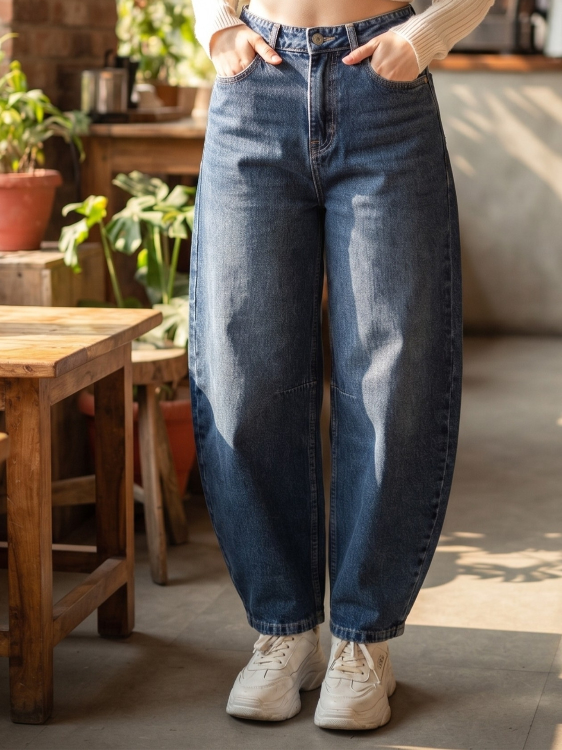 Image of Crazeis Women Loose Fit High Rise Light Blue Jeans