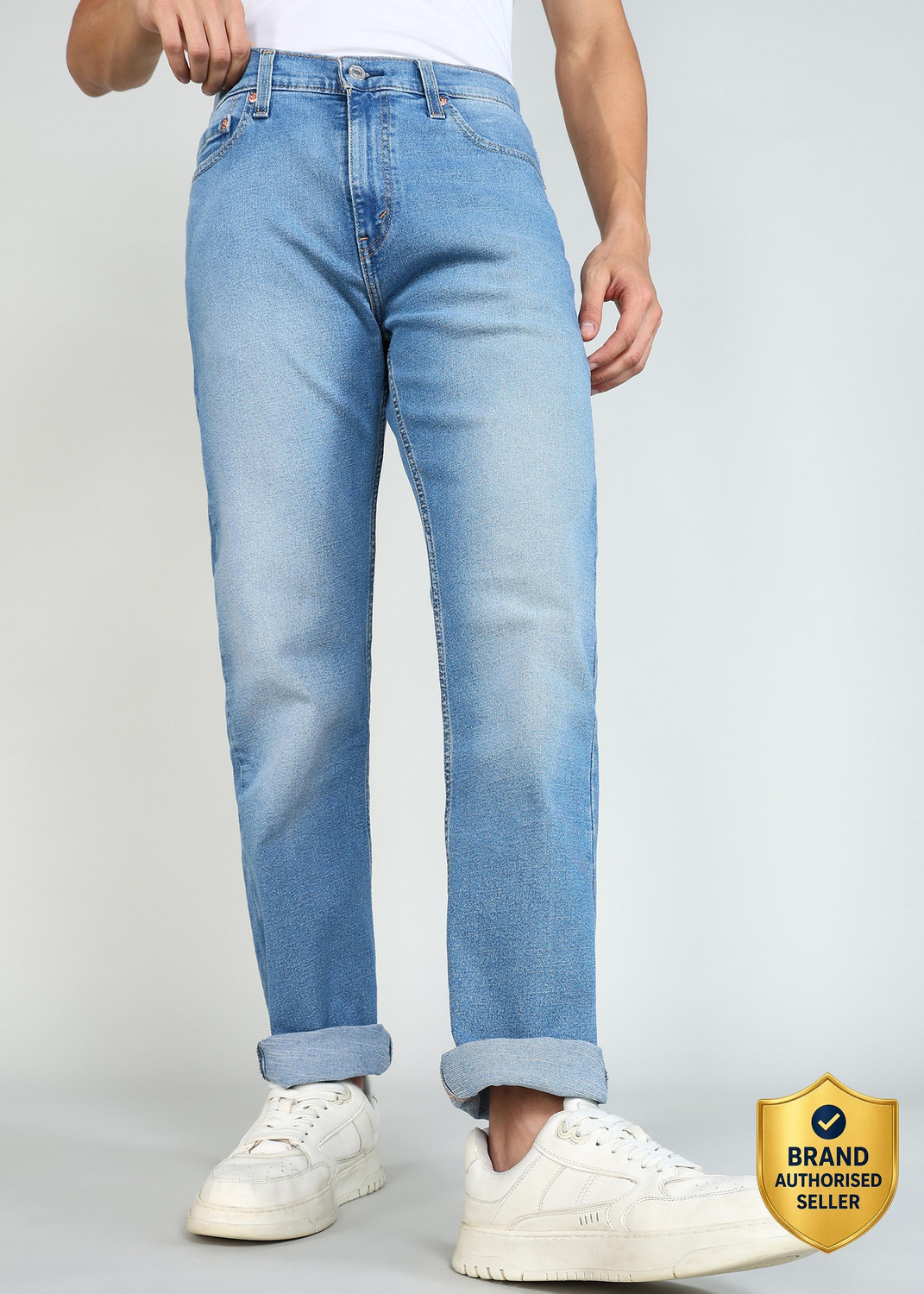 levi s straight fit men light blue jeans