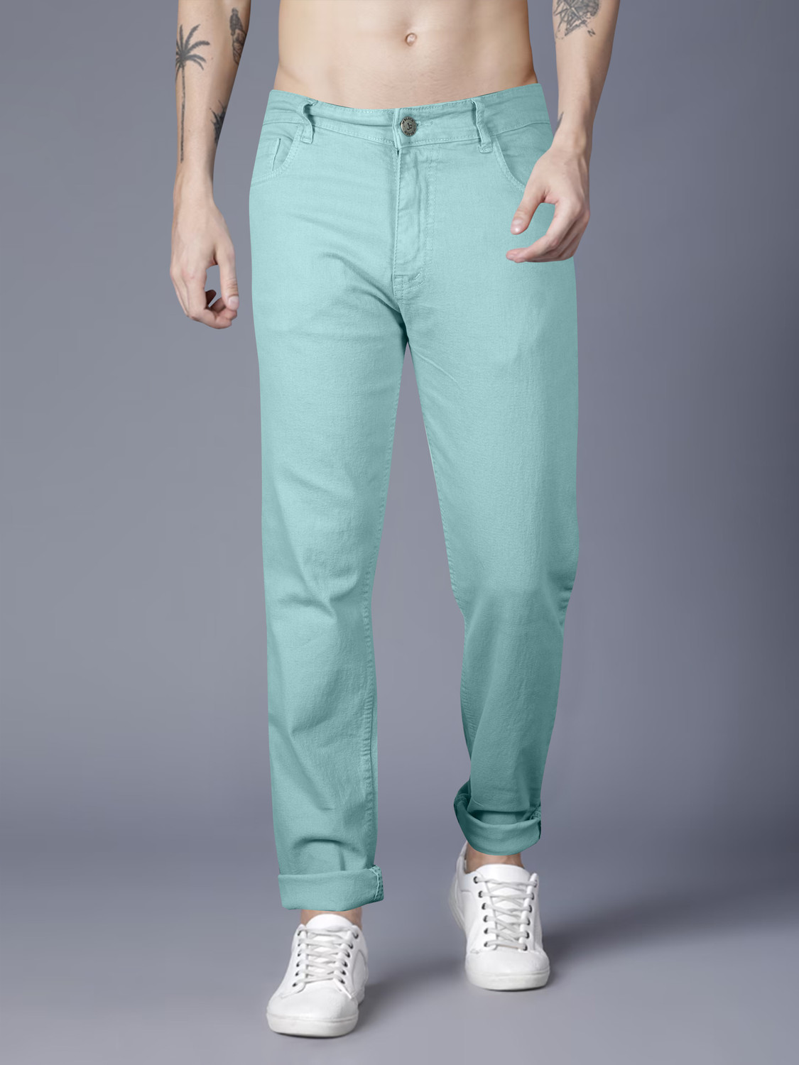 Image of JUST BLACK Men Regular Mid Rise Grey Jeans