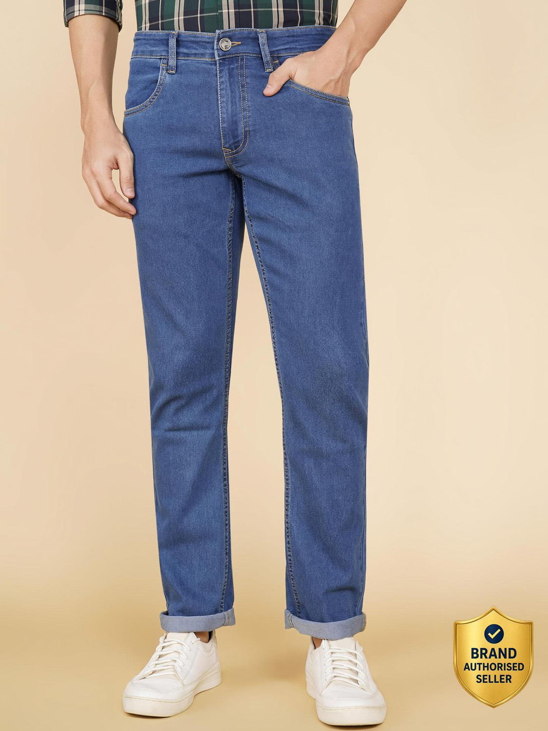 wrogn straight fit men blue jeans