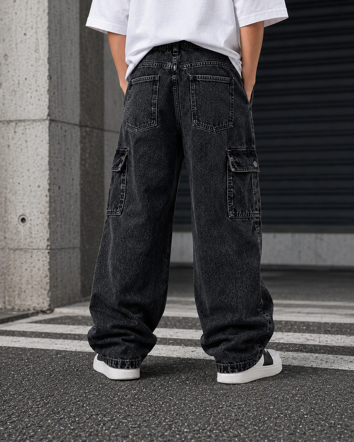 Image of ARTVISION Boys Loose Fit Mid Rise Dark Grey Jeans