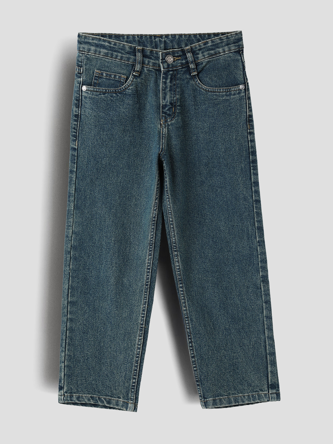 Image of ARTVISION Boys Loose Fit Mid Rise Dark Grey Jeans