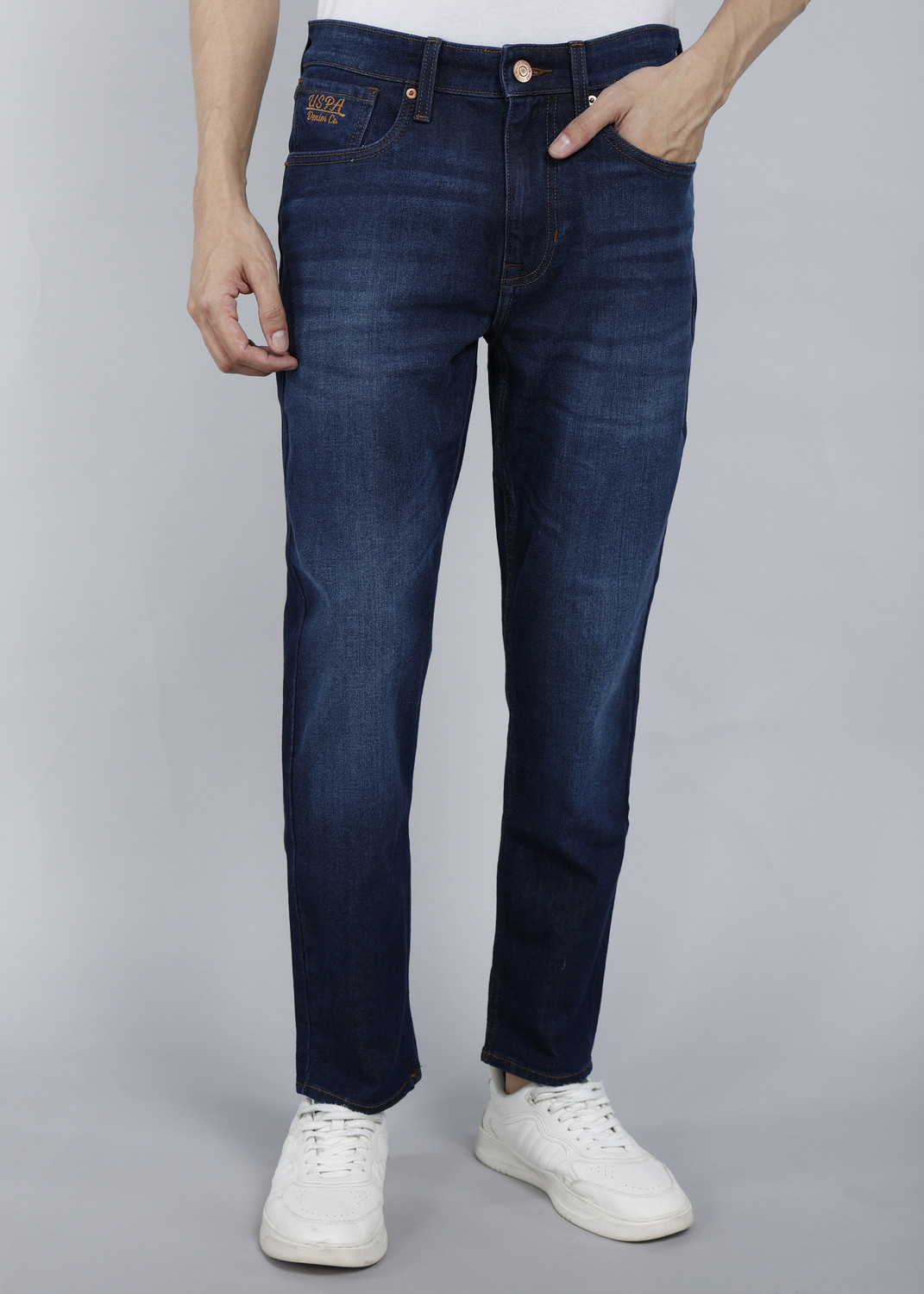 Image of U.S. POLO ASSN. Men Slim Mid Rise Black Jeans