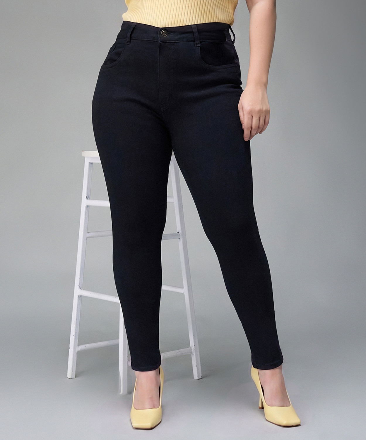 Image of ONLY Women Skinny High Rise Blue Jeans