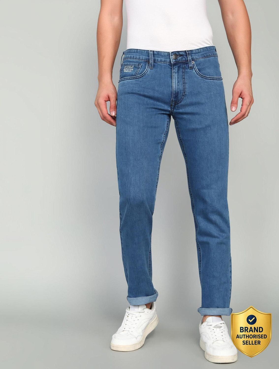 Image of U.S. POLO ASSN. Men Slim Mid Rise Black Jeans
