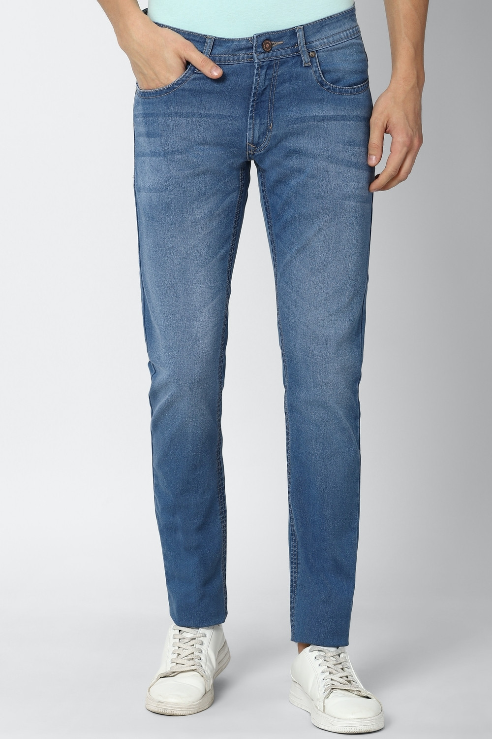 Peter England University Skinny Men Blue Jeans Price History