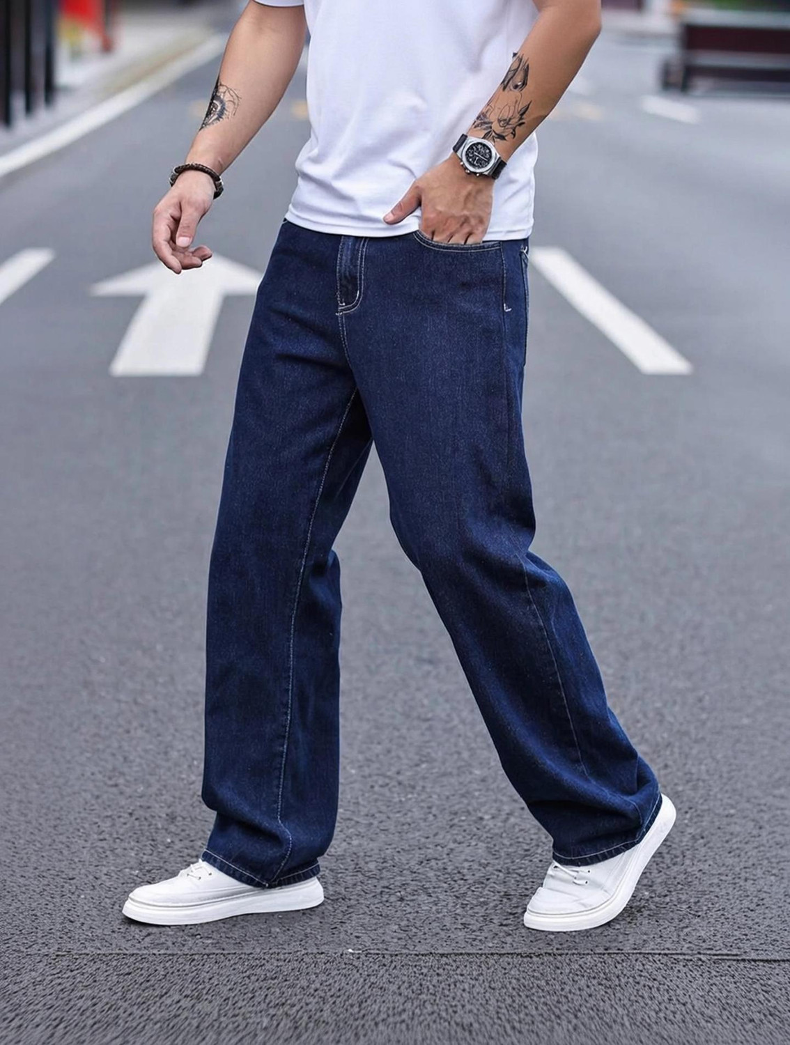 DENIM LOOK Relaxed Fit Men Blue Jeans