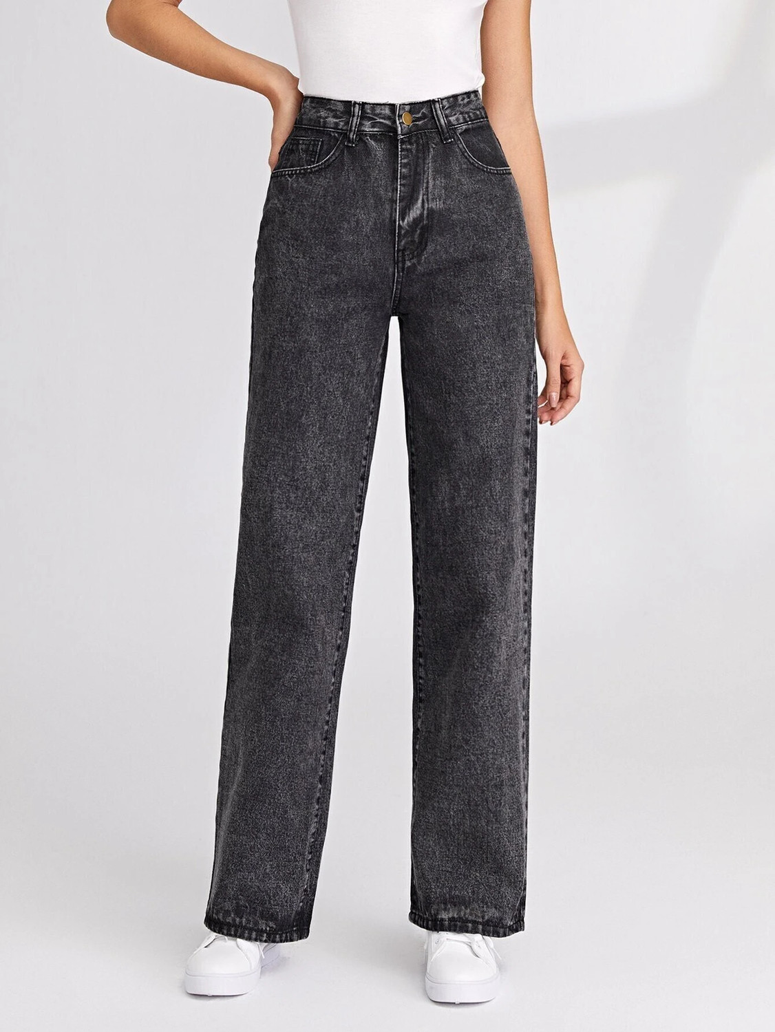 Image of GUTI Women Flared High Rise White Jeans