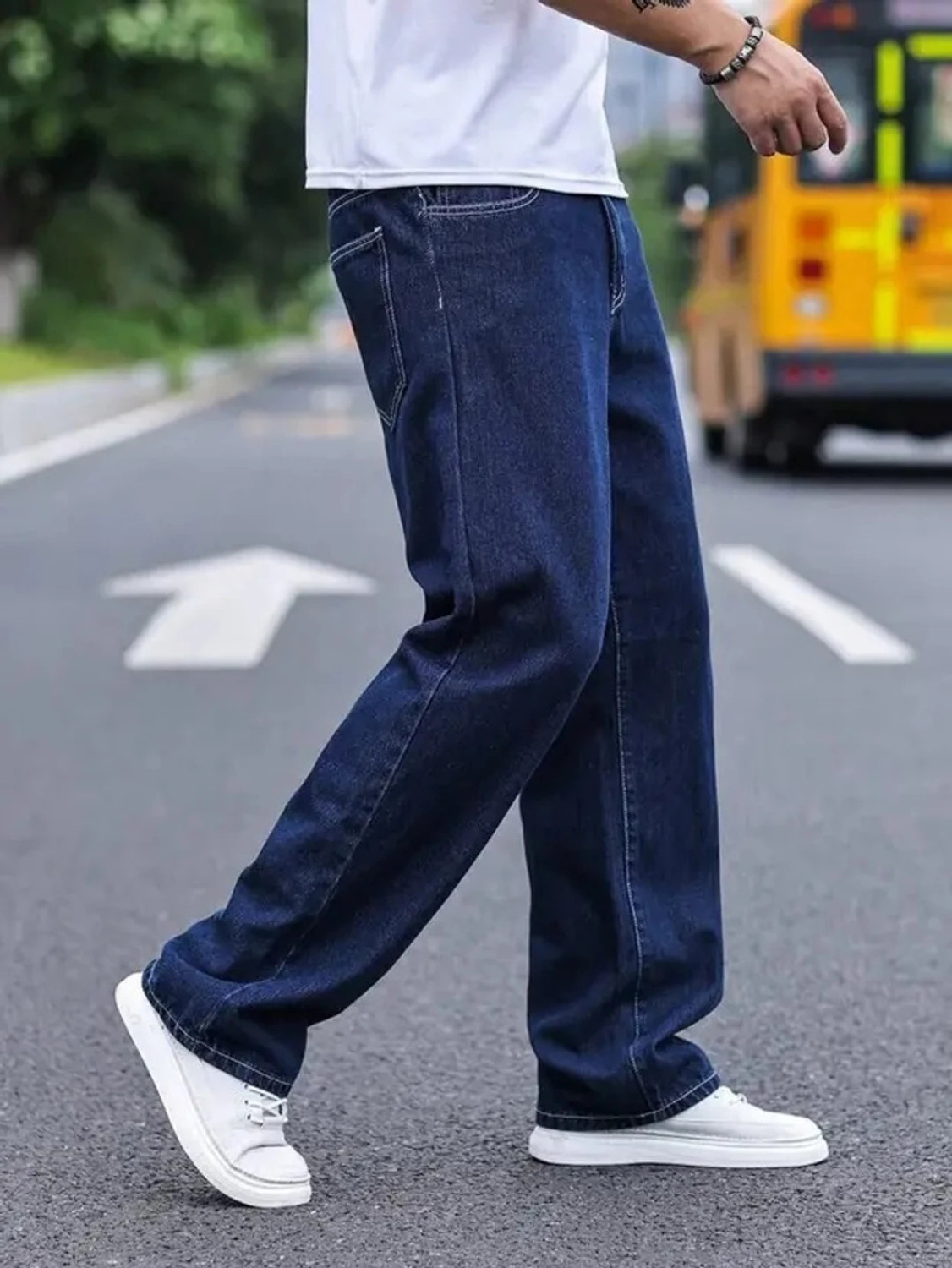 Image of DENIM DUCH Men Loose Fit Mid Rise Beige Jeans