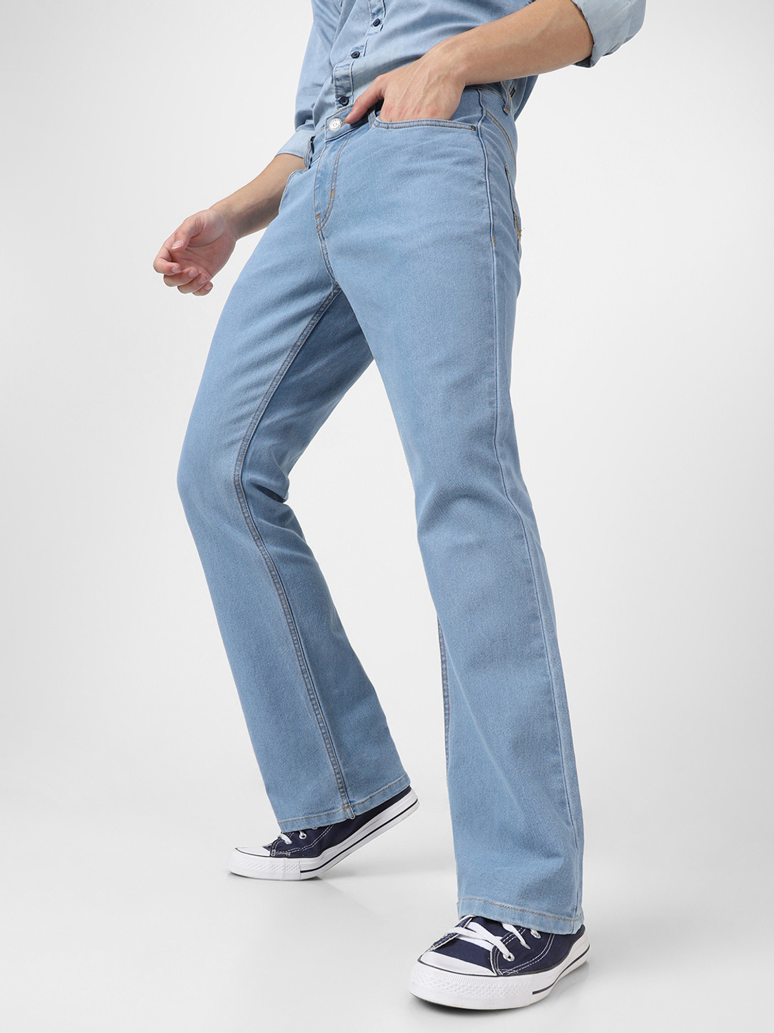 Urbano Fashion Boot-Leg Men Light Blue Jeans