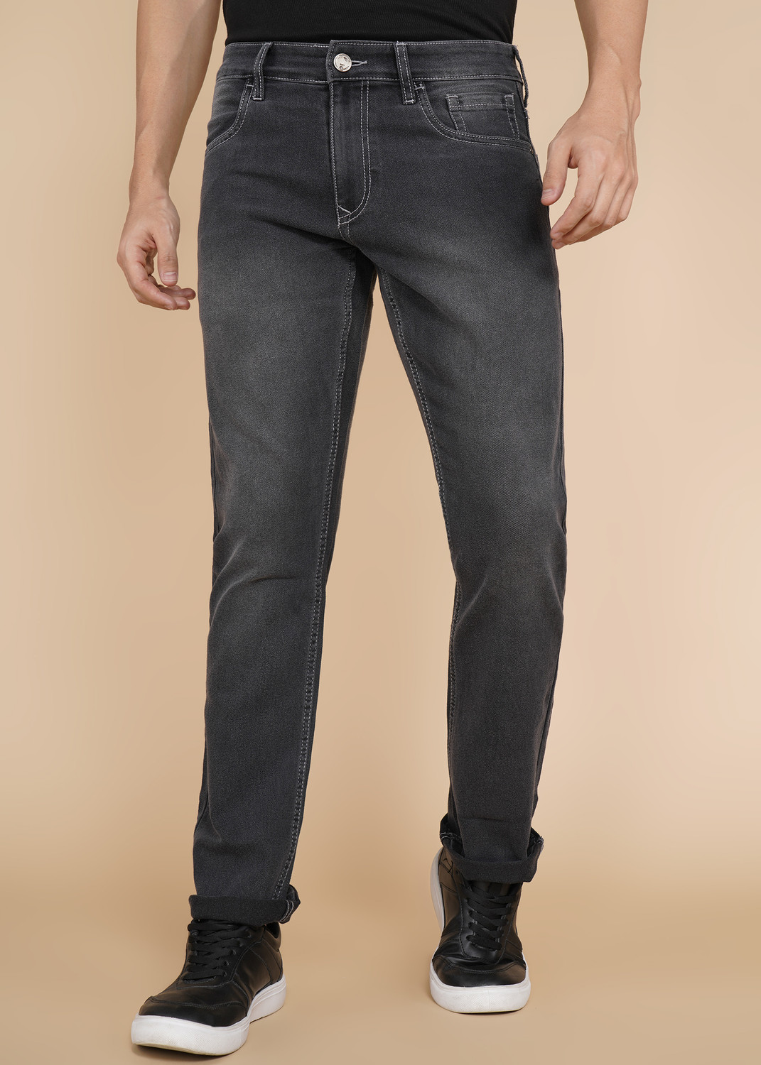 WROGN Straight Fit Men Grey Jeans