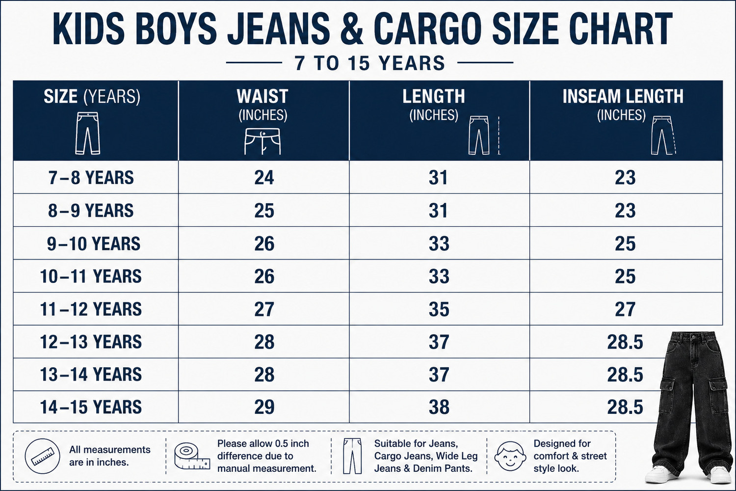 Image of ARTVISION Boys Loose Fit Mid Rise Dark Grey Jeans