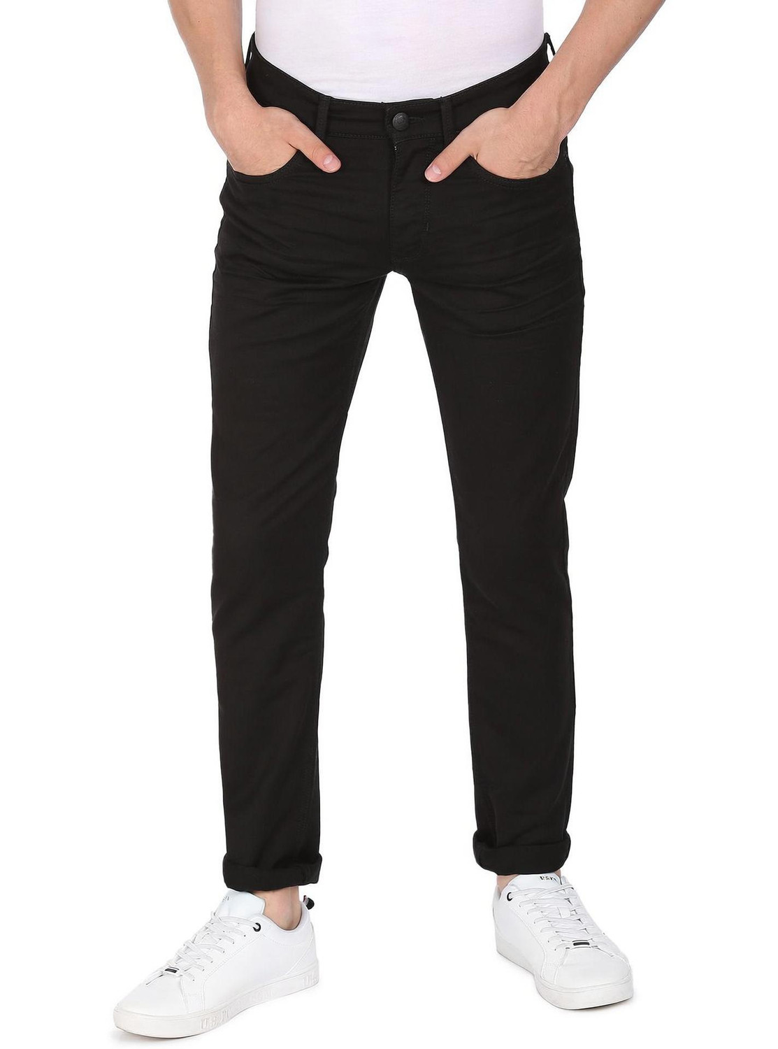 Image of U.S. POLO ASSN. Men Slim Mid Rise Black Jeans