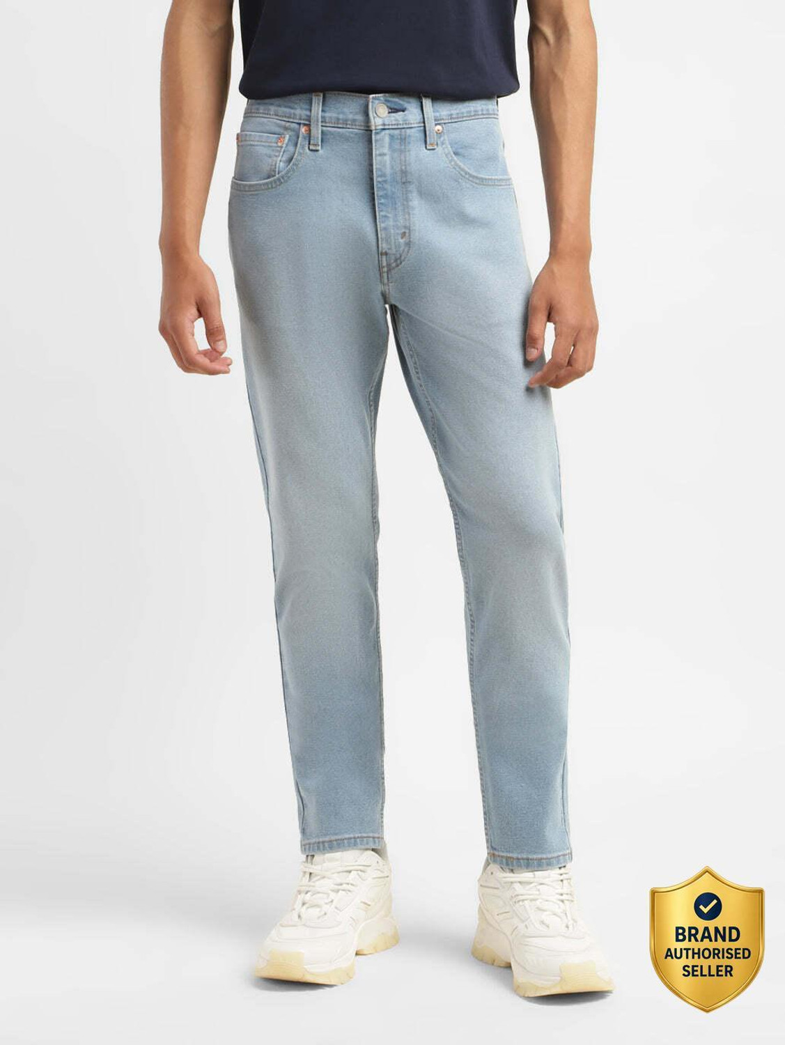 Men Slim Mid Rise Blue Jeans