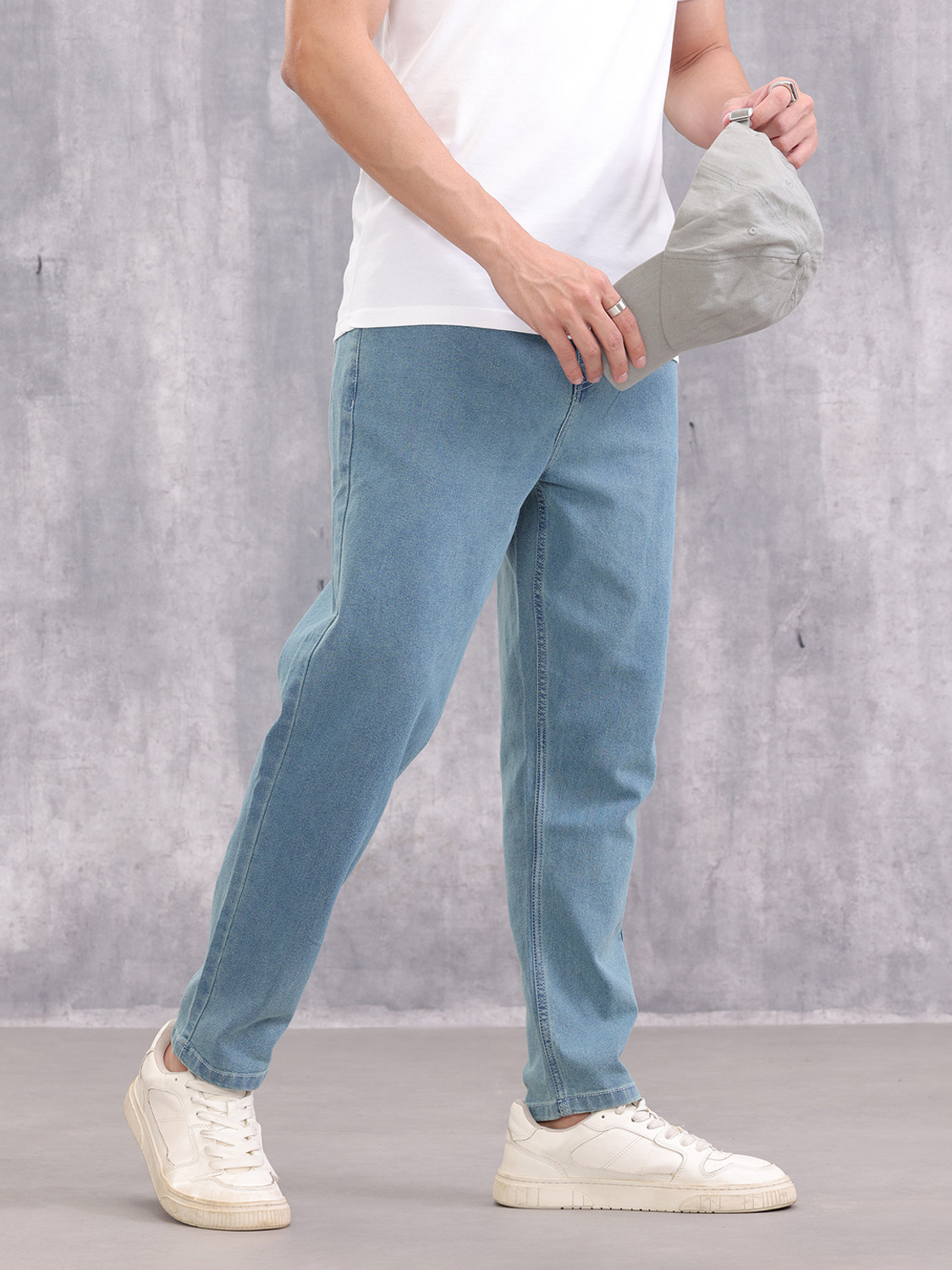 wrogn slim men light blue jeans