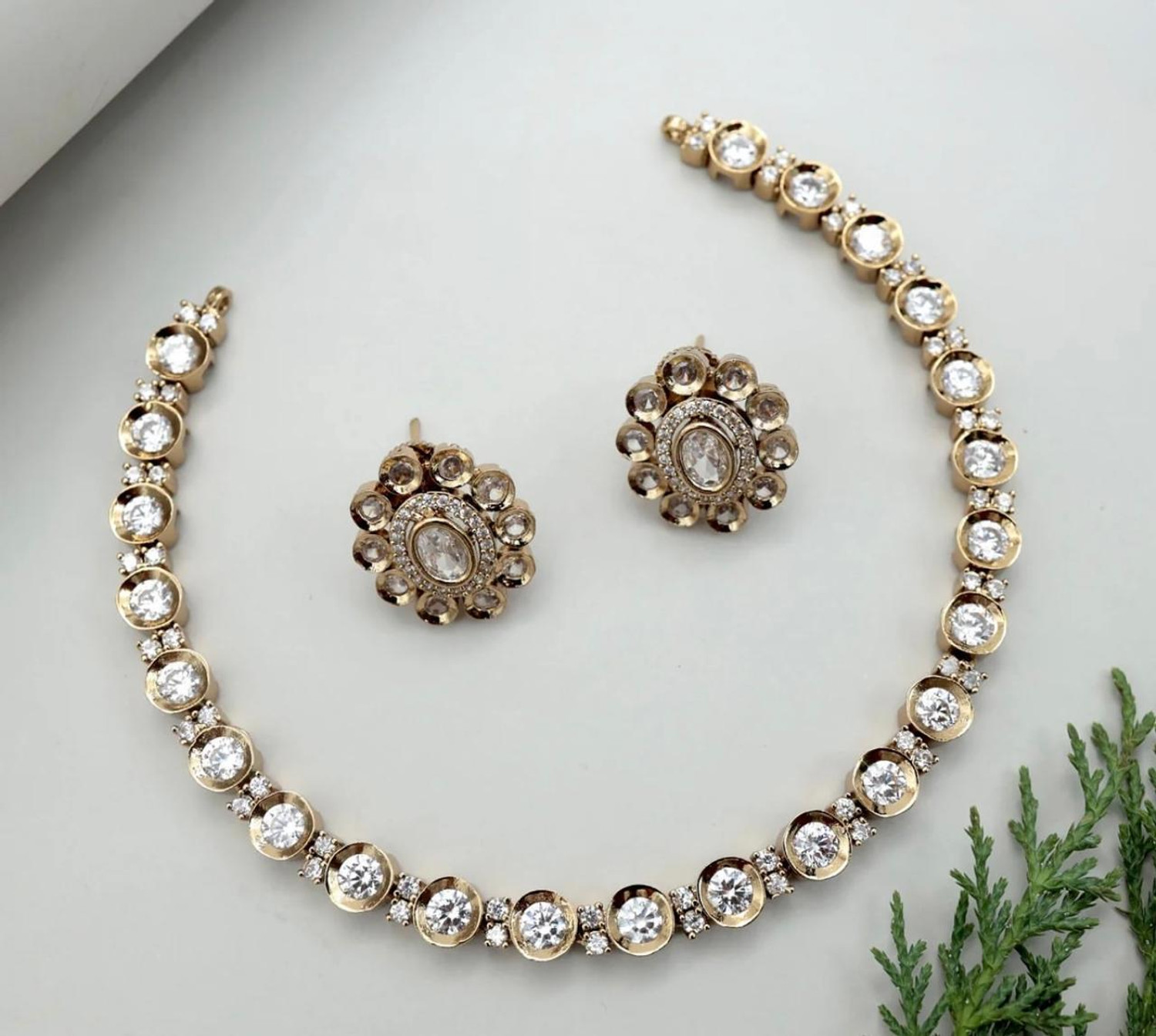 Image of RRSaless Brass Gold-plated Gold Jewel Set (Pack of 2)