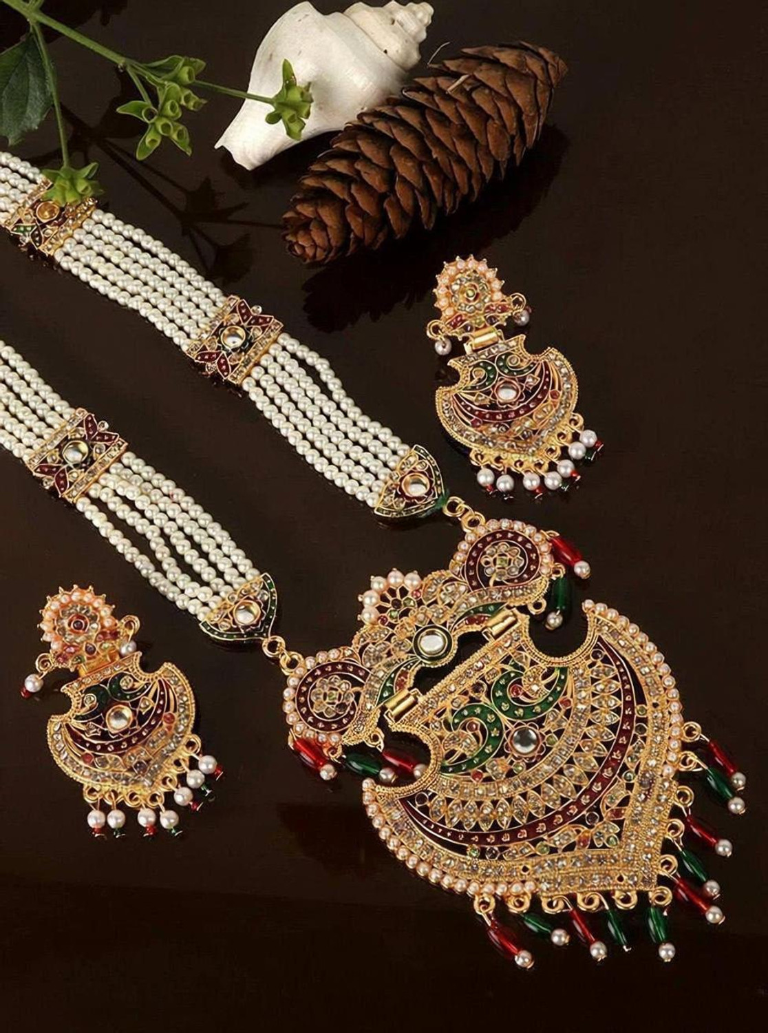 Image of RRSaless Brass Gold-plated Gold Jewel Set (Pack of 2)