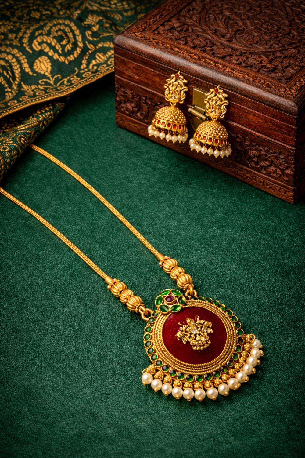 Image of RRSaless Brass Gold-plated Gold Jewel Set (Pack of 2)