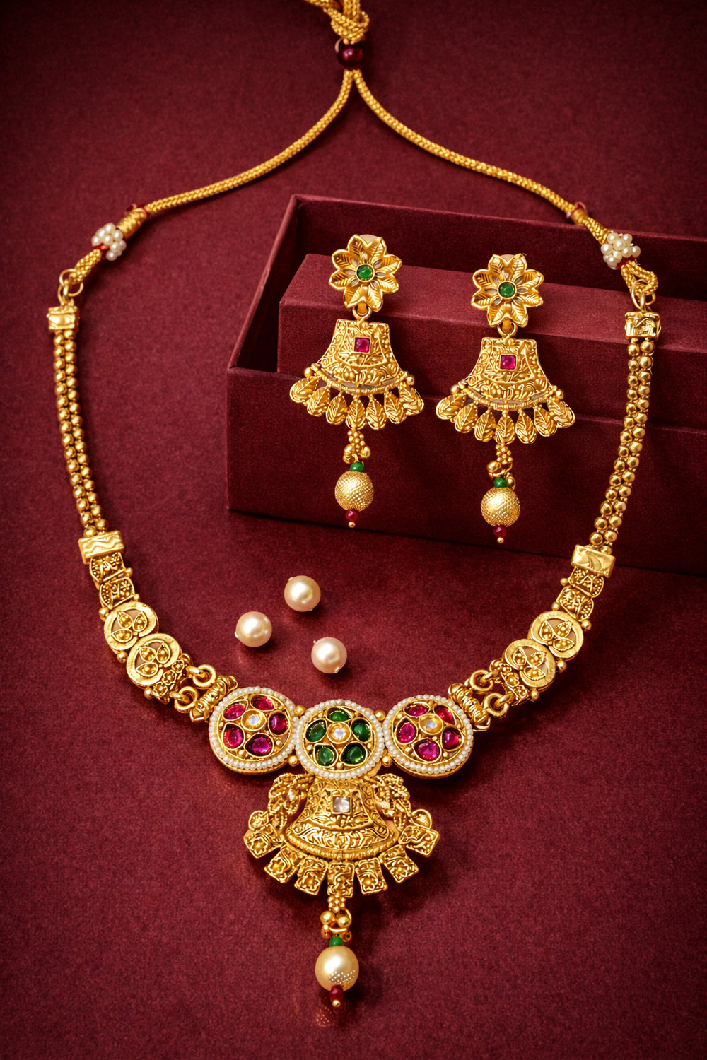 Image of RRSaless Brass Gold-plated Gold Jewel Set (Pack of 2)