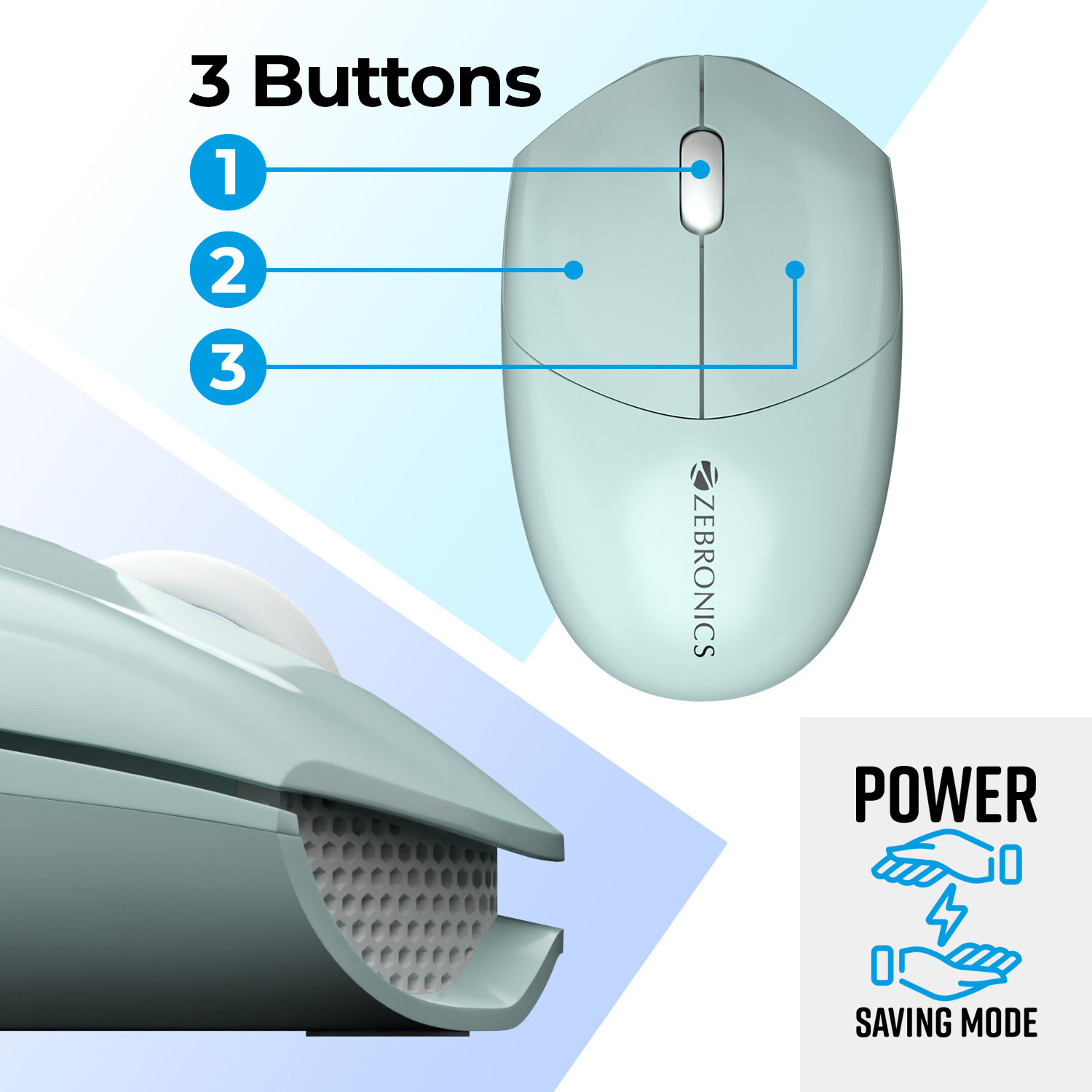 Image of ZEBRONICS Zeb-Companion 300 Wireless Keyboard with Retro Keys and Mouse set (BLUE) Wireless Standard Desktop Keyboard Compatible with Desktop, Laptop, Mac Zebronics-Companion 300 (Retro Style) Wireless Mouse & keyboard combo with 2.4GHz Nano receiver, Rounded Keys,Integrated Multimedia control and Power Saving Mode(Blue)