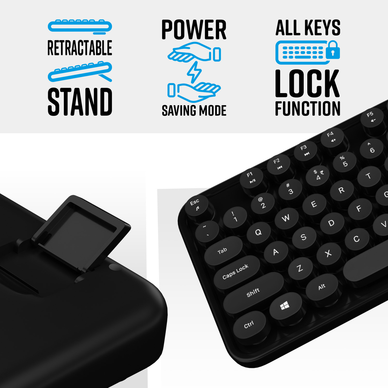 ZEBRONICS 300 Wireless Keyboard with Retro Keys and Mouse