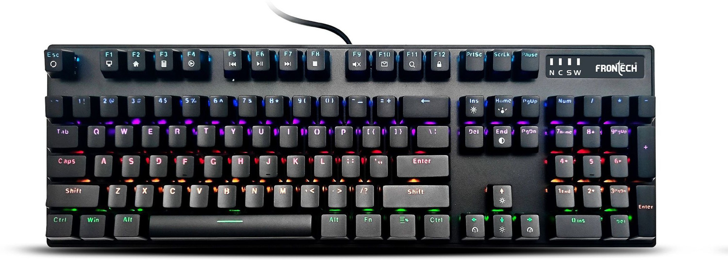 Image of Intex Caliber Wired Mechanical Gaming Keyboard with 50 Million Keystrocks Wired USB Standard Gaming Keyboard Compatible with Desktop, Laptop, Mac (Black)