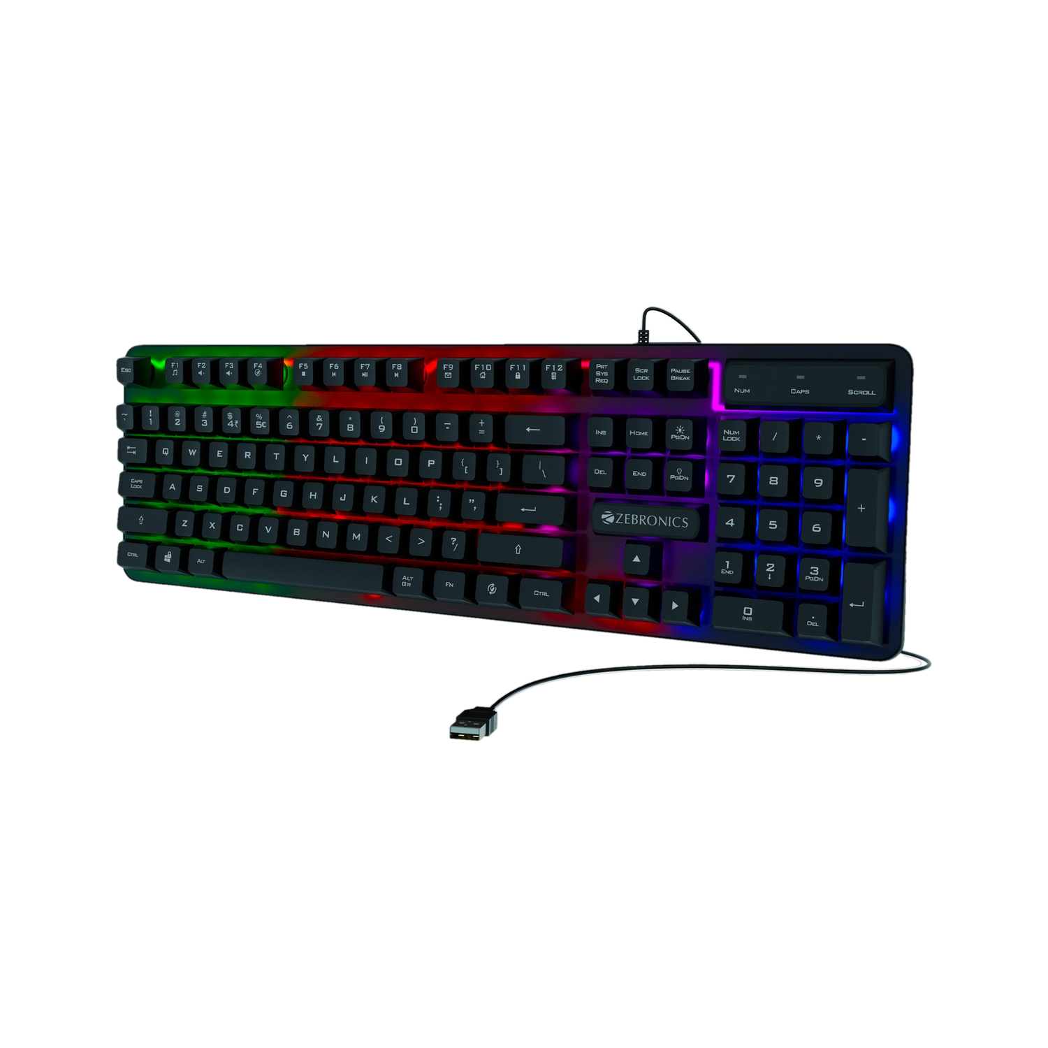 Image of Intex Caliber Wired Mechanical Gaming Keyboard with 50 Million Keystrocks Wired USB Standard Gaming Keyboard Compatible with Desktop, Laptop, Mac (Black)