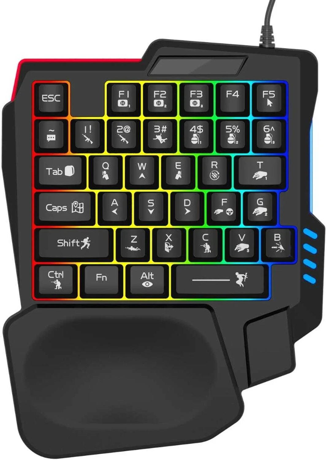 MILLENNIUM TECHNOLOGY One Handed RGB Backlite 35Keys Wired USB Handhel