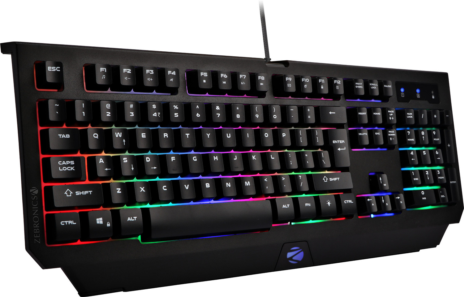 ZEBRONICS Zeb-Transformer K2 Wired USB Gaming Keyboard  (Black)
