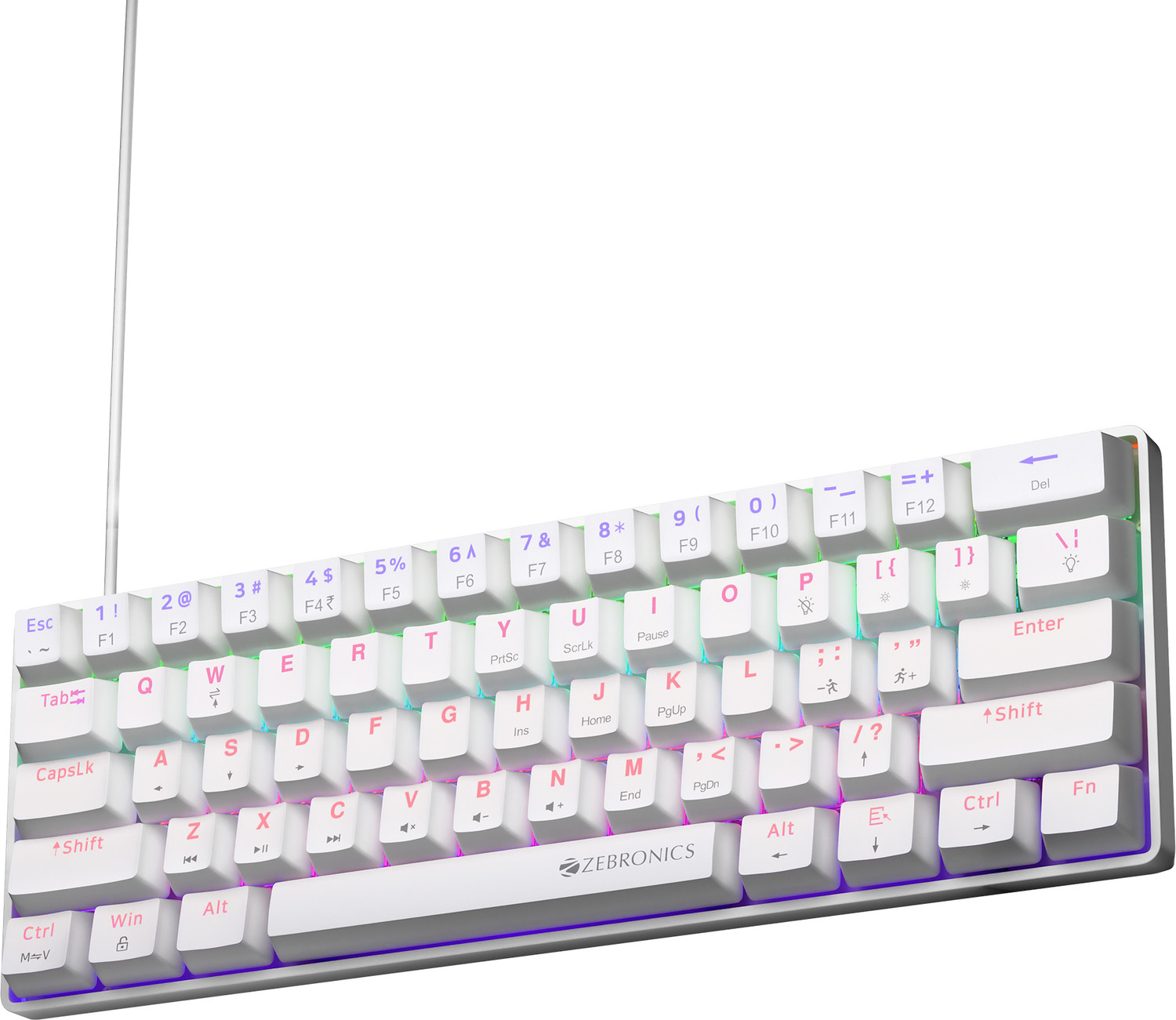 ZEBRONICS ZEB-MK1 Wired USB Tenkeyless Gaming Keyboard Compatible with