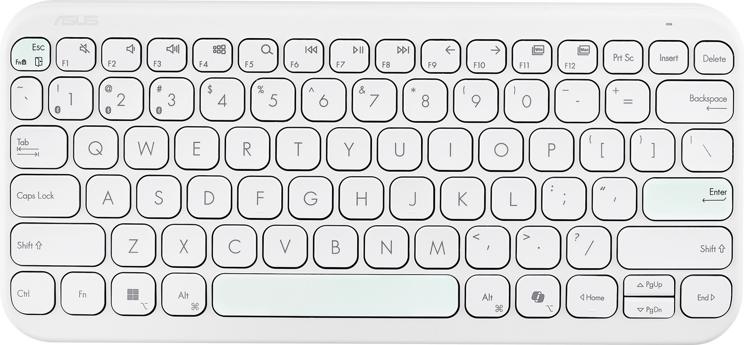 ASUS Marshmallow KW100 Bluetooth Laptop-size Multi-device Keyboard Compatible with Desktop, Laptop, Mac, Tablet
