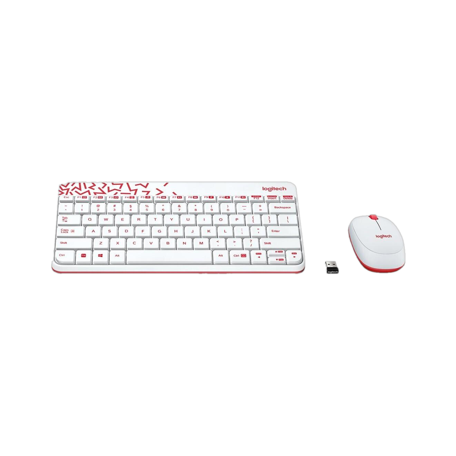 Logitech MK240 Wireless Keyboard and Mouse Combo  (White&amp;Vivid Red)