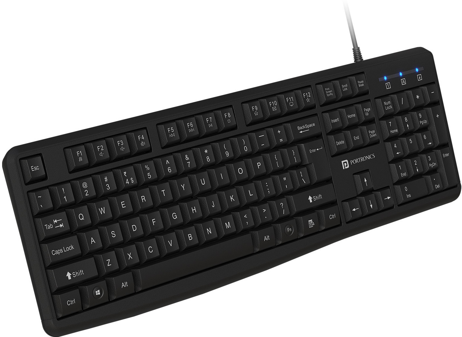 Portronics Ki-Pad 4, Multimedia Hotkeys, Rupee Symbol Key, Ergonomic, Full-Size Layout, Wired USB Handheld Laptop Keyboard Compatible with Desktop, La...