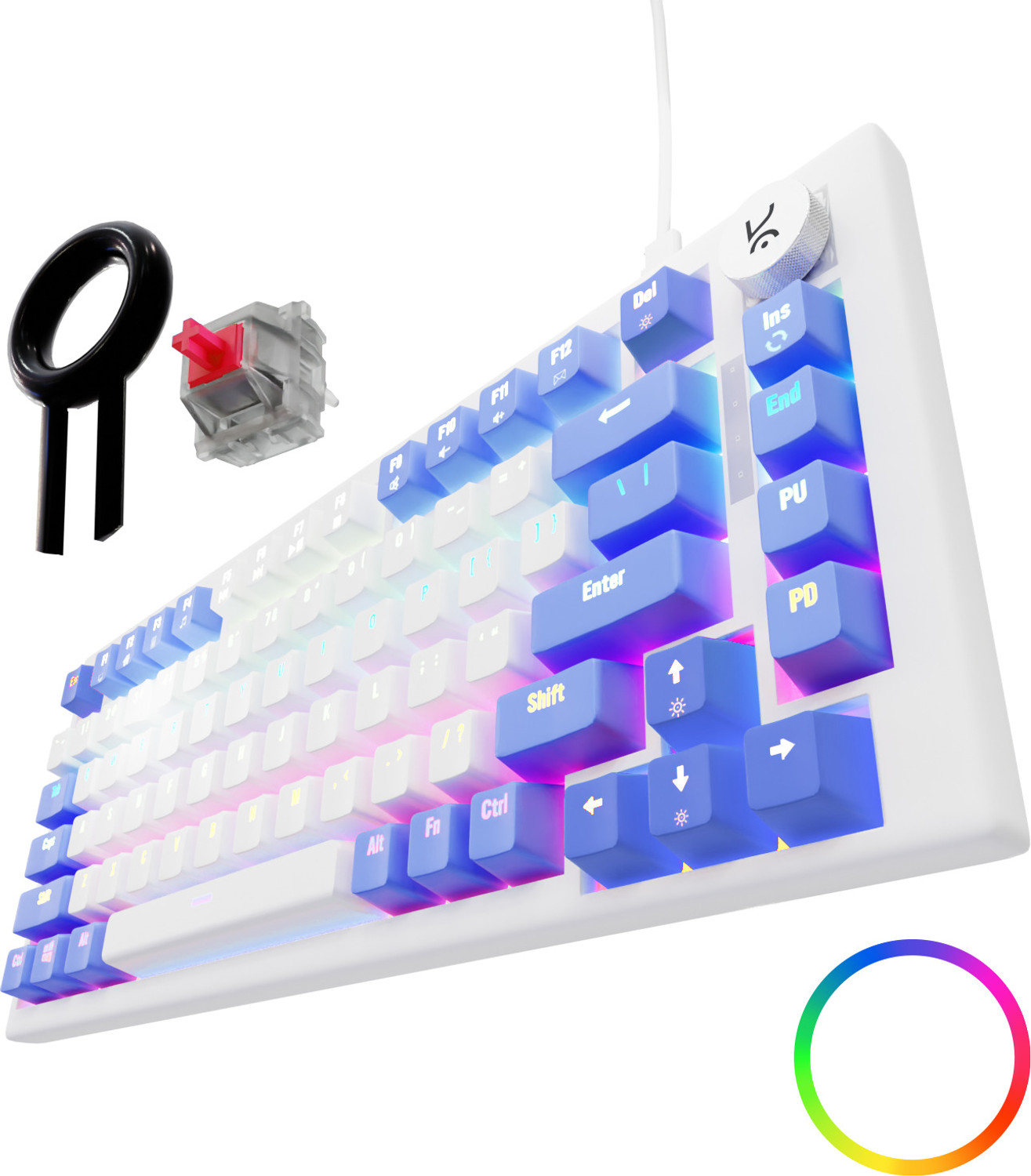 Kreo Hive RGB 75% Wired Mechanical Gaming Keyboard, Hot Swappable, Anti-ghosting Wired USB Gaming Keyboard