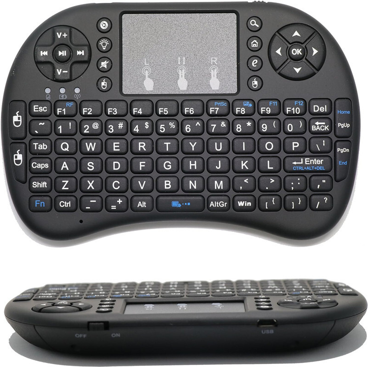 Image of Clairbell V13 Hard key Mini Home Theater Keyboard: Touchpad Included Smart Connector Handheld Laptop Keyboard Compatible with Desktop, Laptop, Mac (Black)