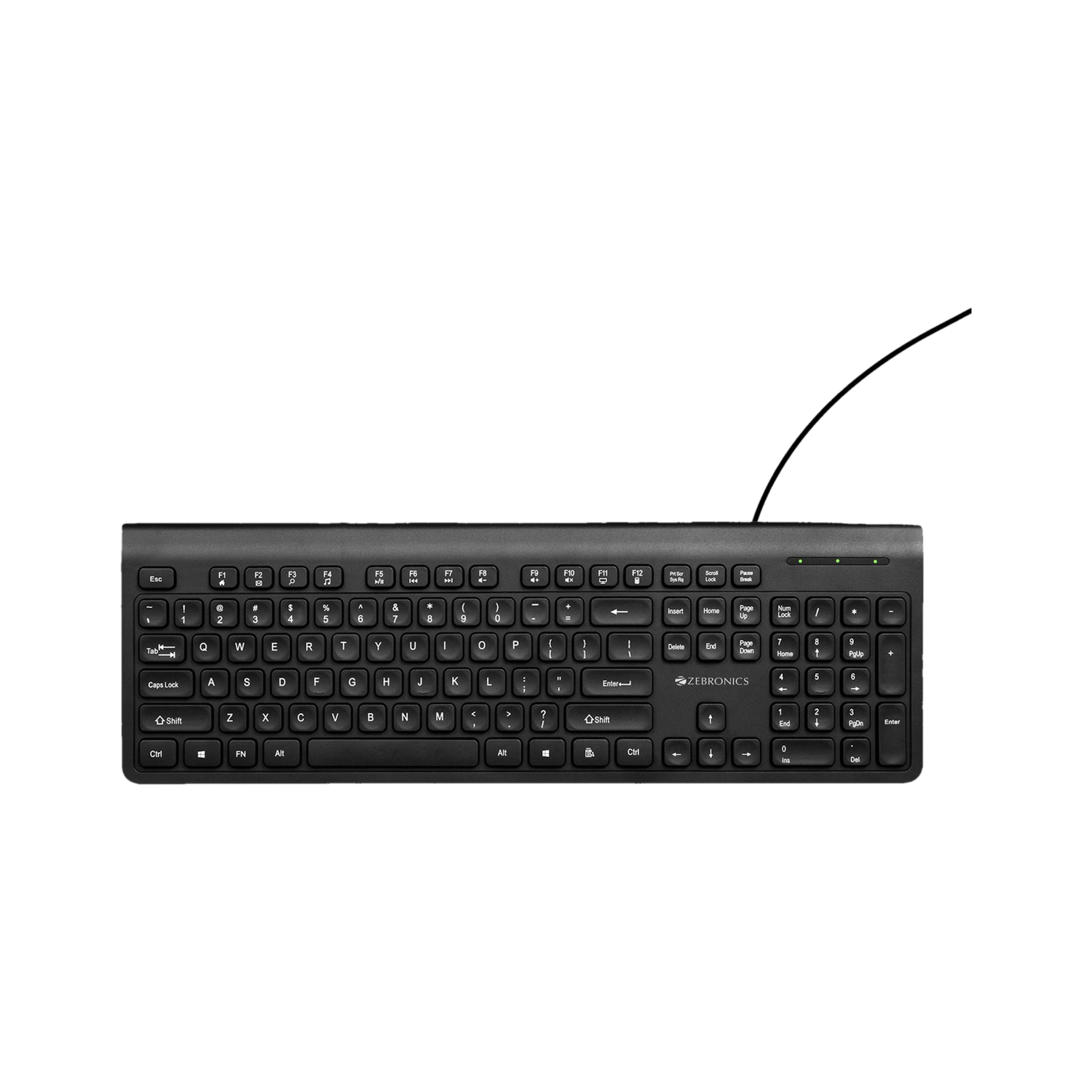 ZEBRONICS K51 (ZEB KKB2) Wired USB Standard Multi-device Keyboard Compatible with Desktop, Laptop, Mac 105 Keys, Rupee Key, 12 Multimedia Keys, Slim D...