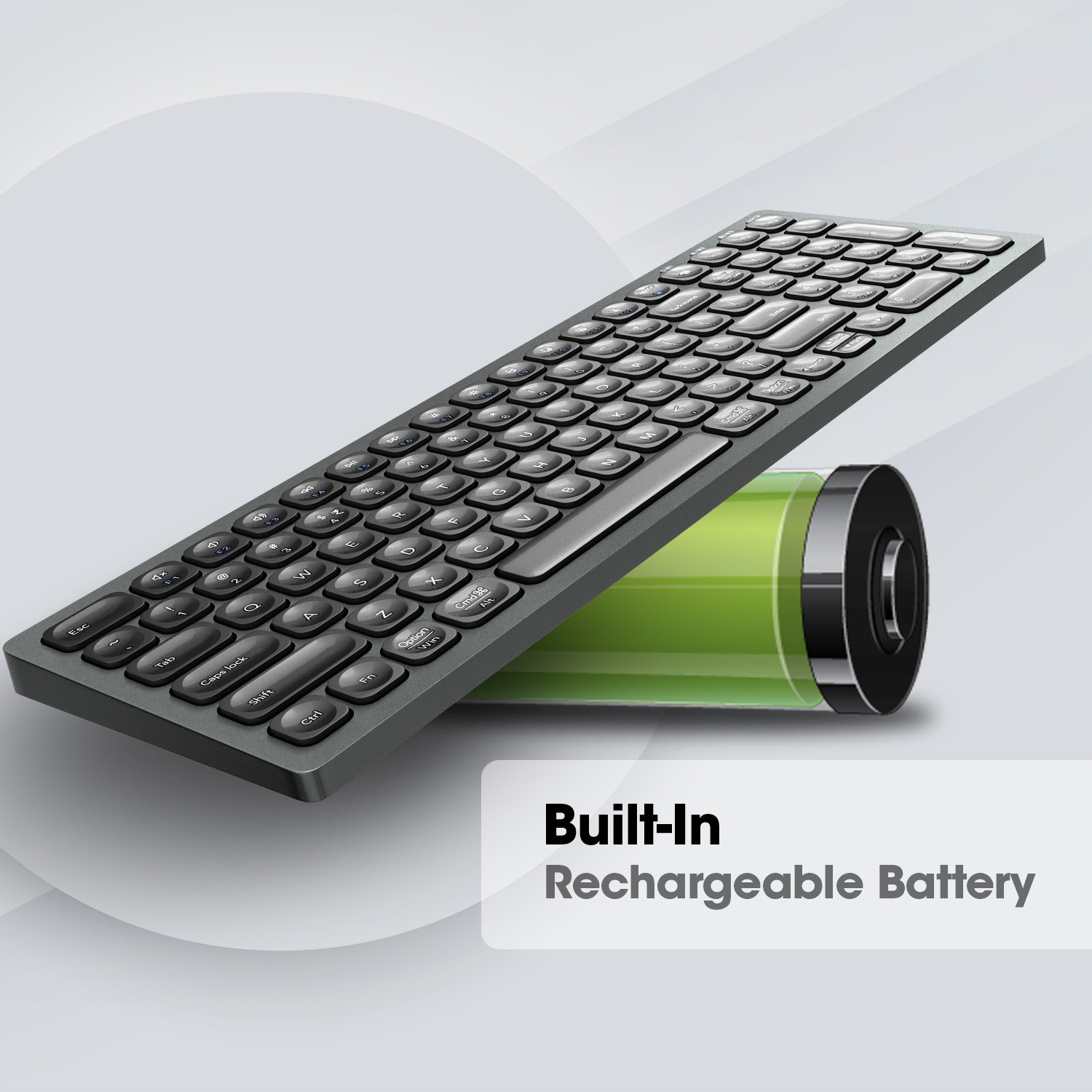 Image of ZEBRONICS Zeb K5001MW Bluetooth 5.0 keyboard for Mac, Windows, Android, Upto 3 connections Bluetooth Standard Multi-device Keyboard Compatible with Desktop, Laptop, Mac multimedia keys