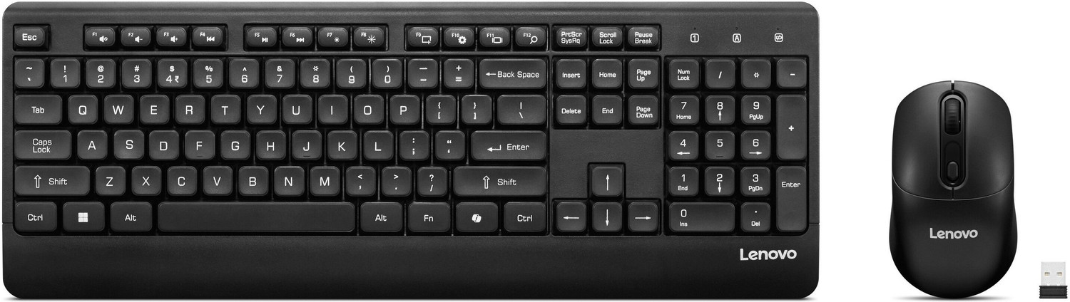 Lenovo 210 USB-A Wireless combo Wireless Standard Laptop Keyboard Comp