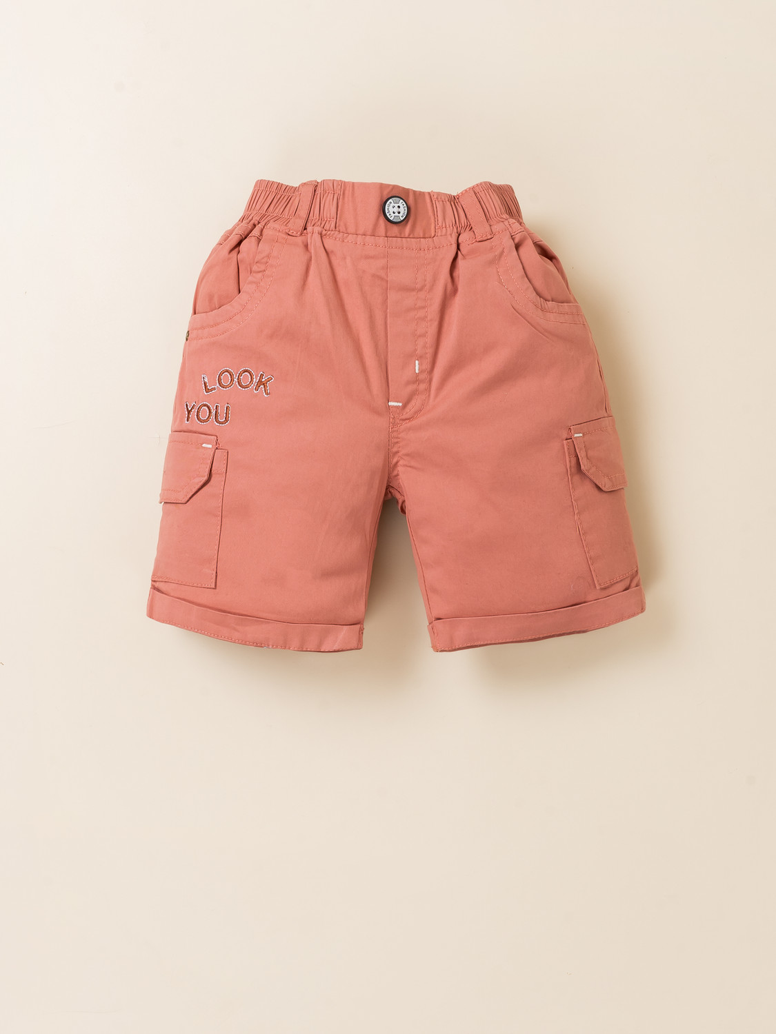 Image of Choo Choo Boys Casual Shirt Shorts (Off White, White, Peach)