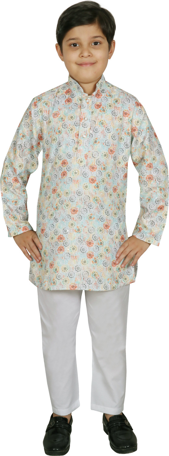 Image of PRO ETHIC Boys Casual, Festive & Party, Wedding Kurta and Churidar Set (Green Pack of 1)