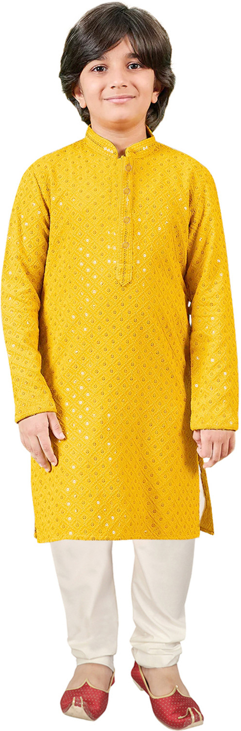 Image of PRO ETHIC Boys Casual, Festive & Party, Wedding Kurta and Churidar Set (Green Pack of 1)