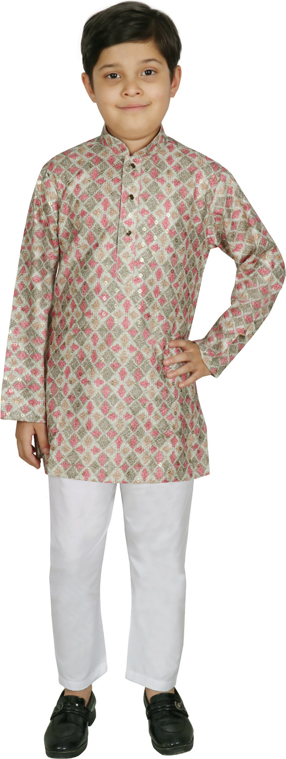 Image of PRO ETHIC Boys Casual, Festive & Party, Wedding Kurta and Churidar Set (Green Pack of 1)