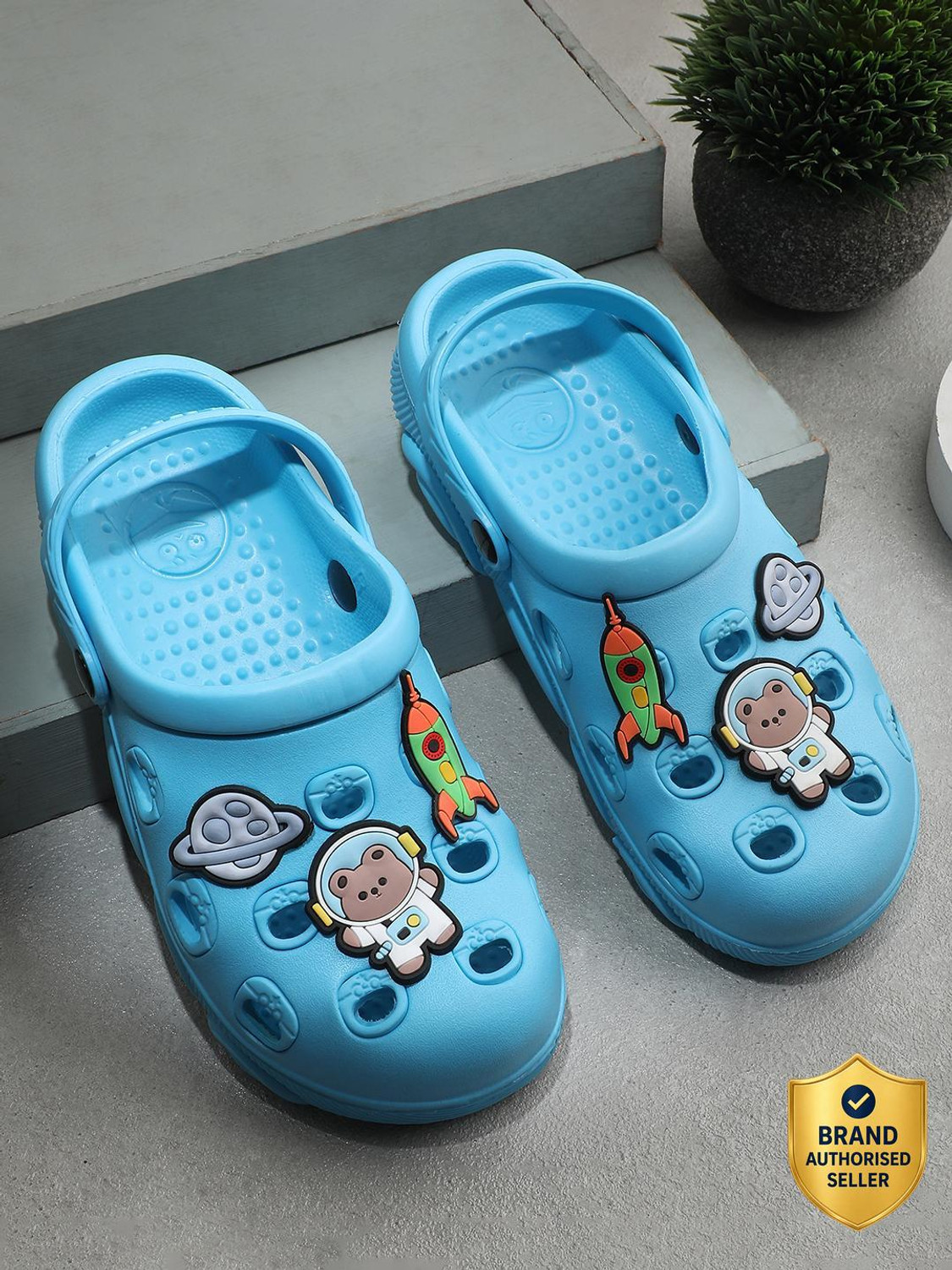 Image of Action Plus Motu Patlu Slip-on Clogs For Boys & Girls (Blue , 6-7 Years)