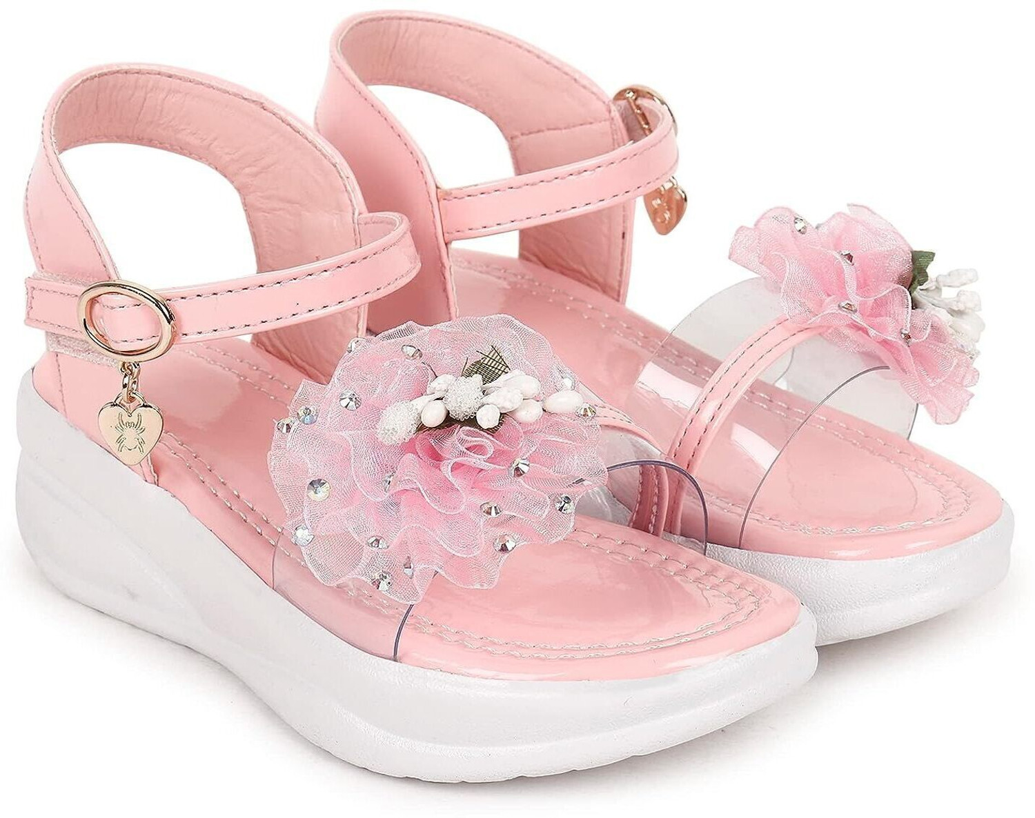 Image of Well Wear Velcro Strappy Sandals For Girls (Black , 3-3.5 Years)