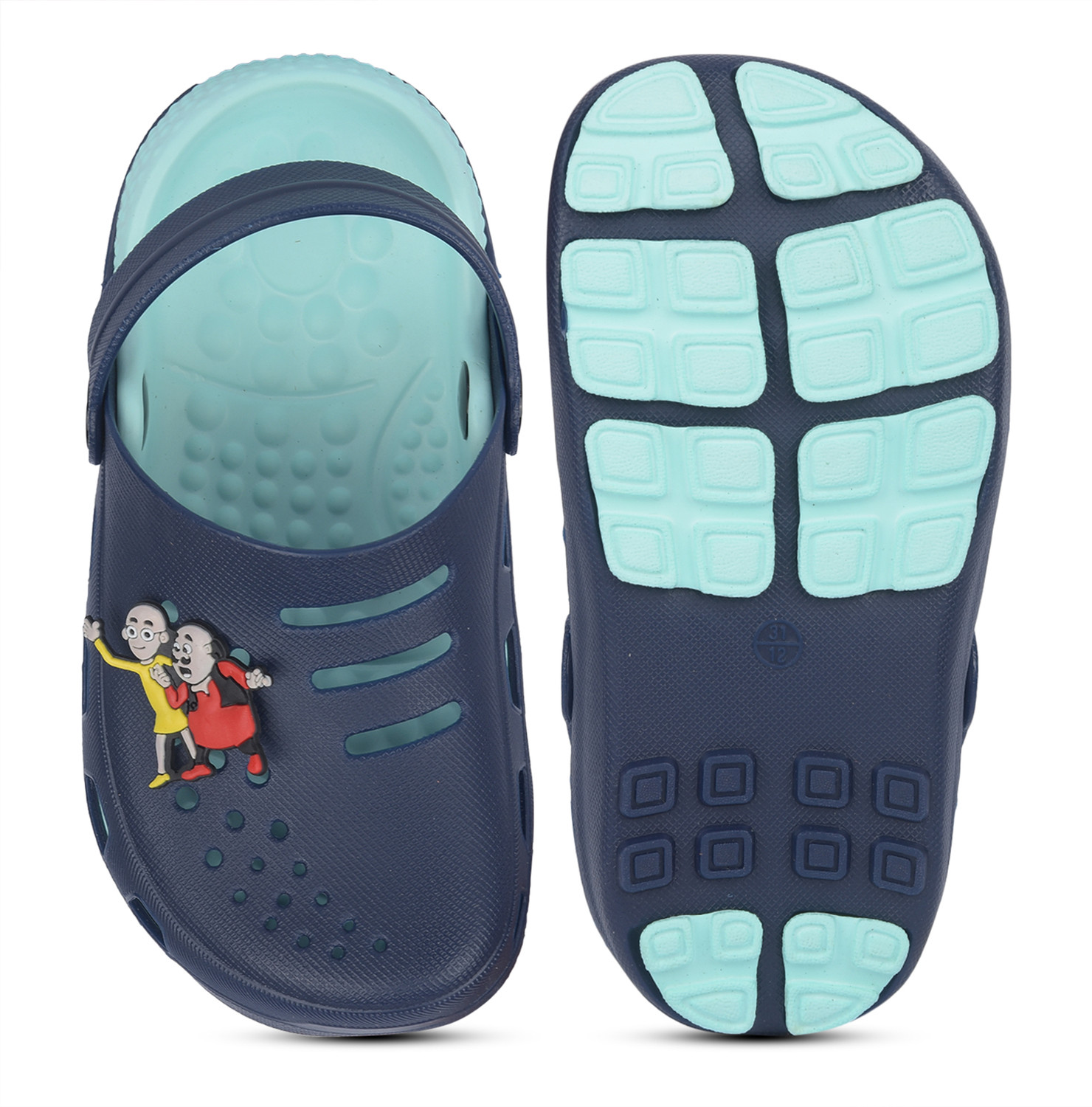 Image of Action Plus Motu Patlu Slip-on Clogs For Boys & Girls (Blue , 6-7 Years)