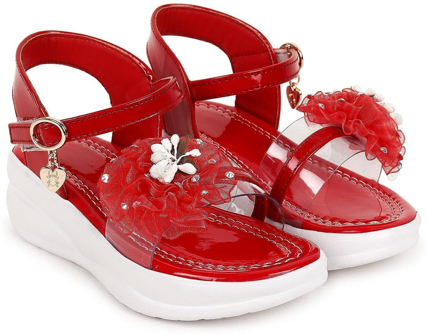 Image of Well Wear Velcro Strappy Sandals For Girls (Black , 3-3.5 Years)