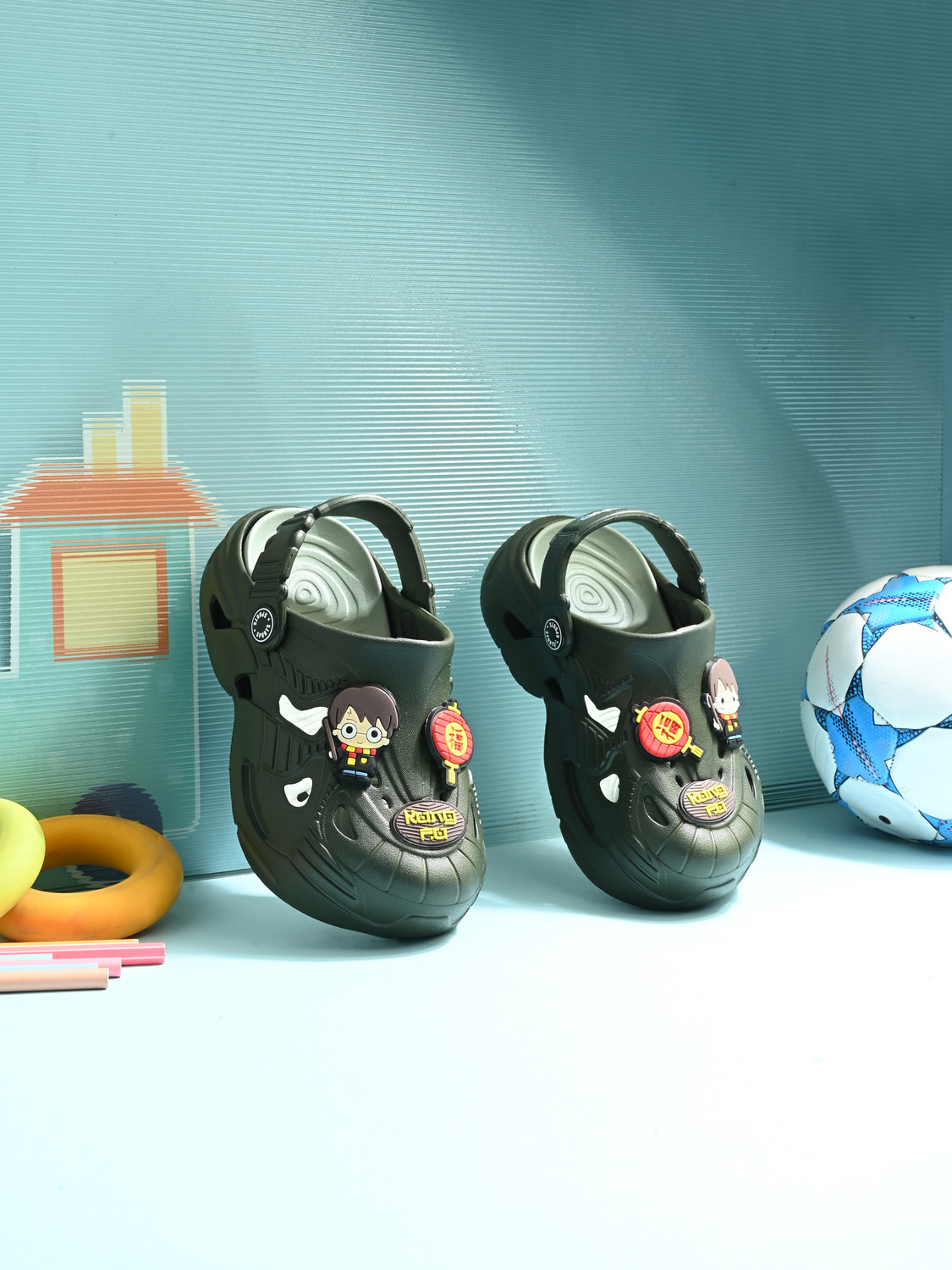 Image of Action Plus Motu Patlu Slip-on Clogs For Boys & Girls (Blue , 6-7 Years)