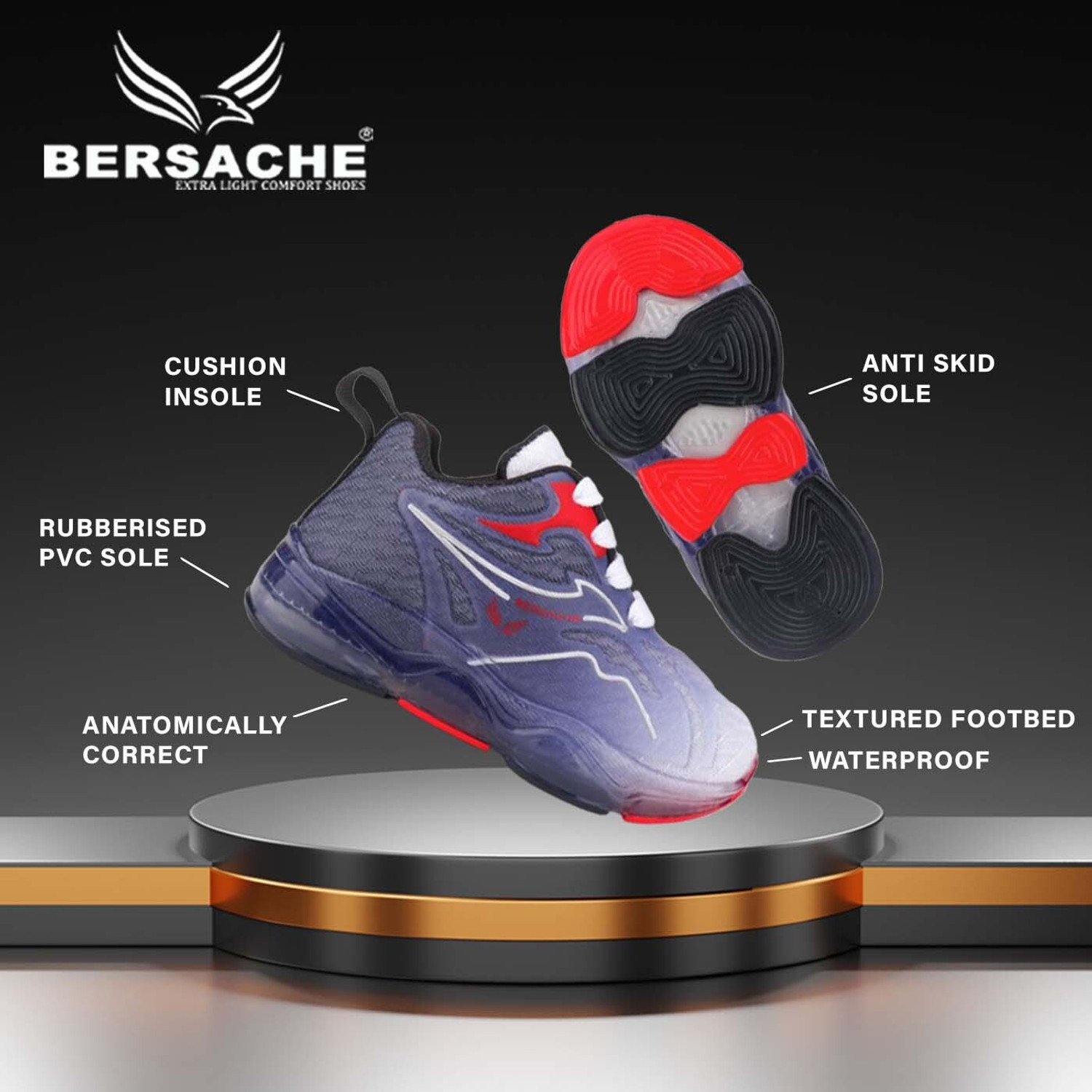 Image of BERSACHE Lace LED Shoes For Boys & Girls (Multicolor, 21-24 Months)
