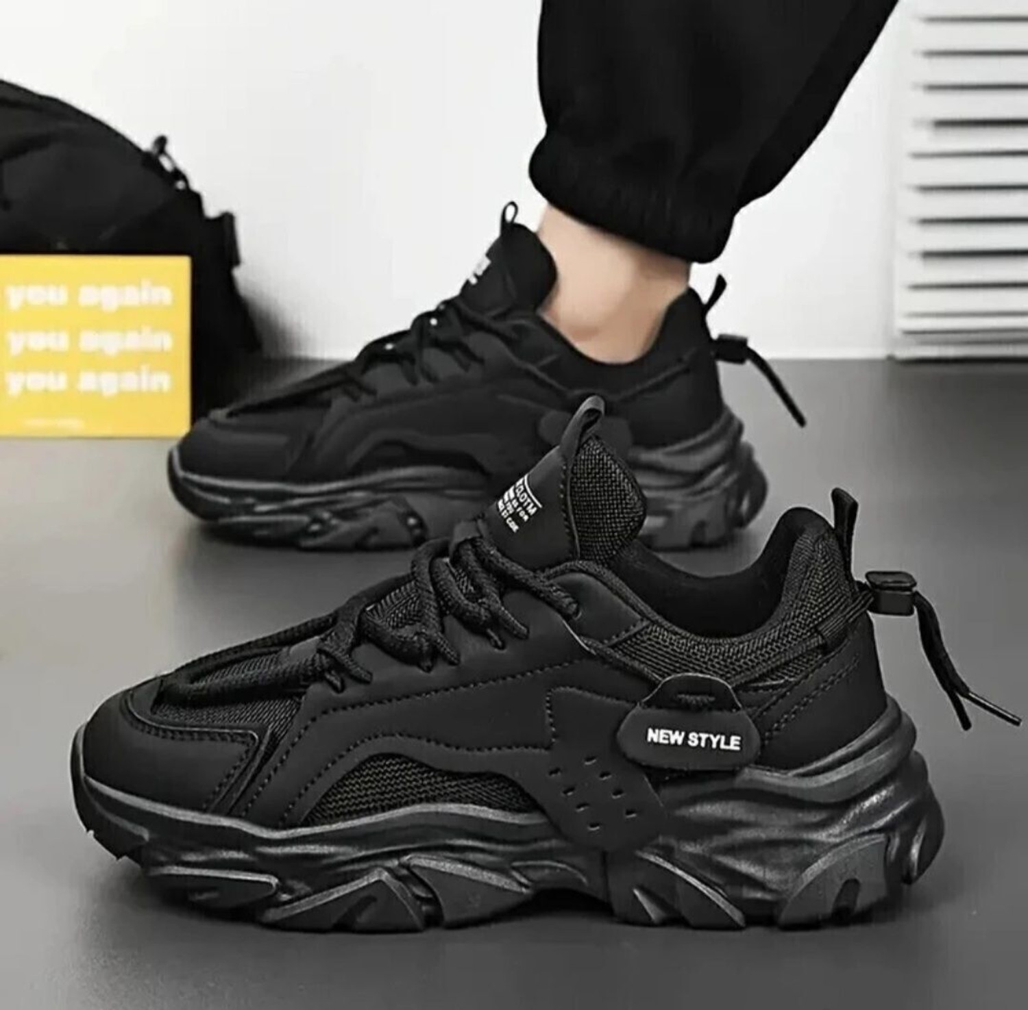 Image of K' Footlance Lace Running Shoes For Girls (Black, 10-11 Years)