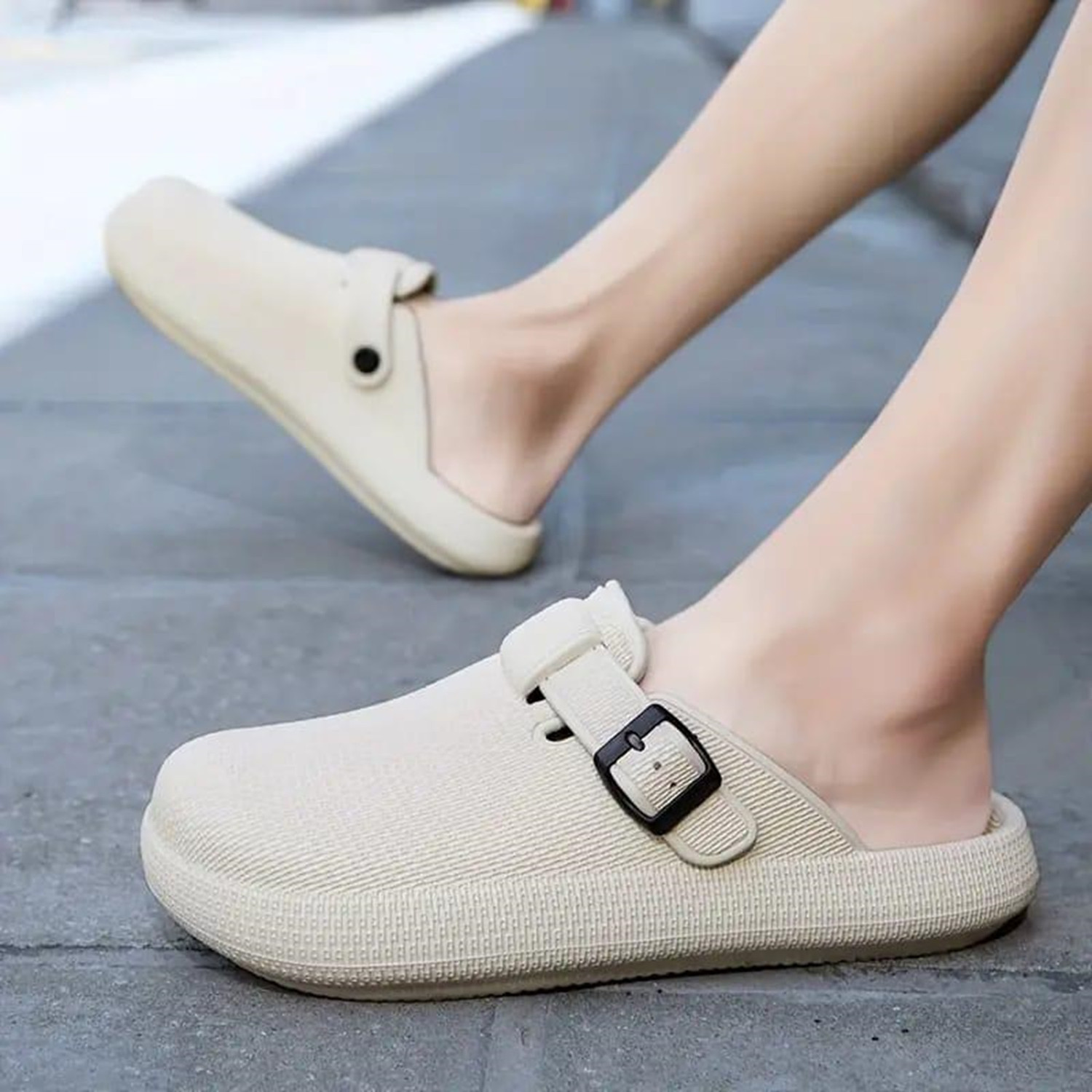 Image of Deals4you Boys & Girls Slip On Slipper Flip Flop (Beige , 16 Years+)